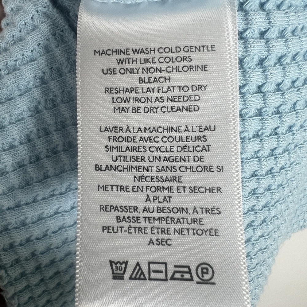 Pilcro Anthropologie Light Blue Short Sleeve Scoop Neck Thick Waffle Tee Small - Picture 6 of 8